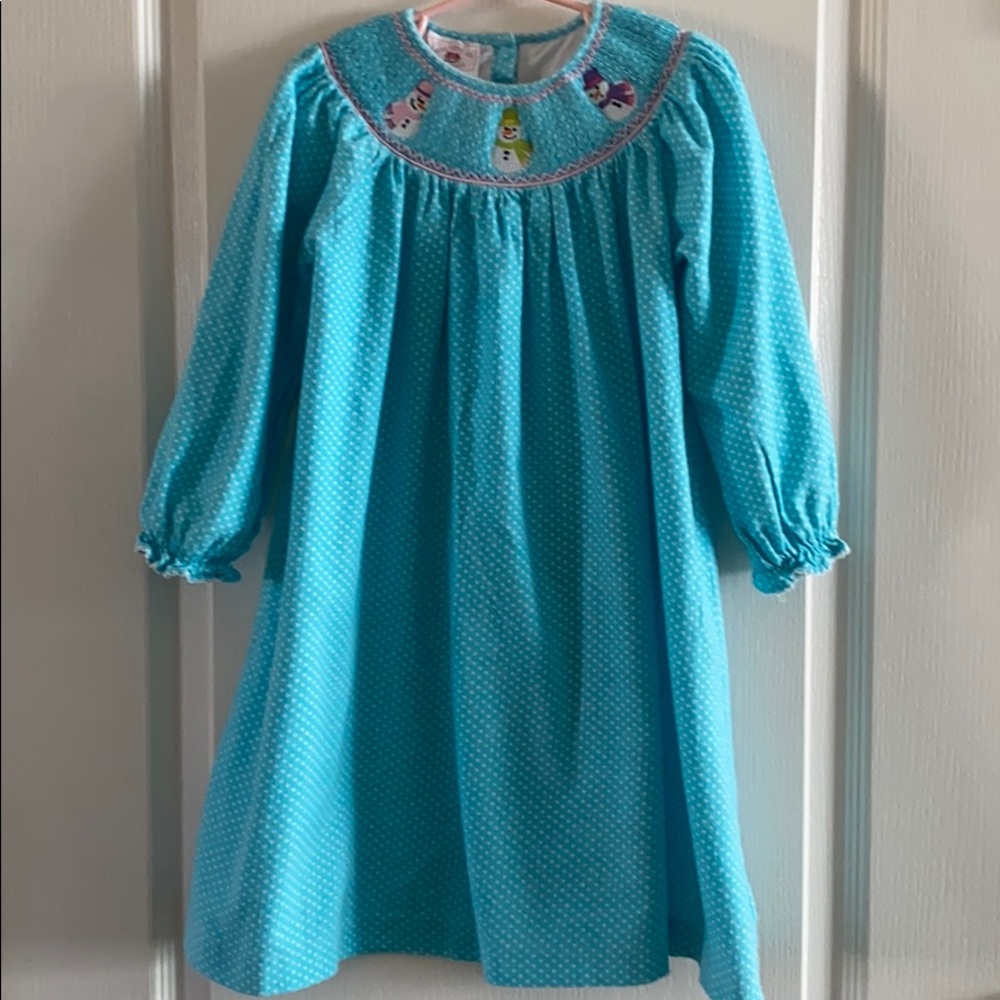 Toddler size 4T smocked bishop dress